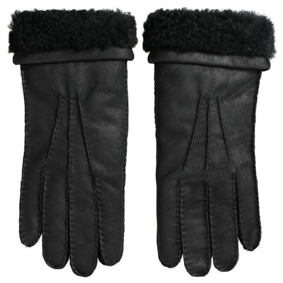 Dolce & Gabbana Green Leather Xiangao Fur Elbow Gloves